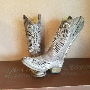 Corral Brown Black Wing And Cross Square Toe